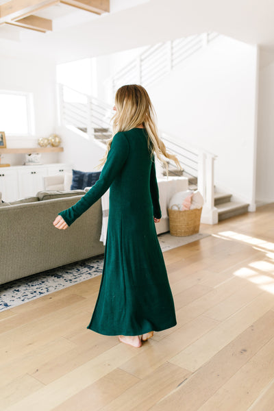 Maxi Cardi In Hunter Green