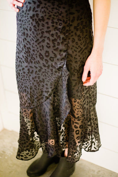 Midnight Spotted Midi Skirt