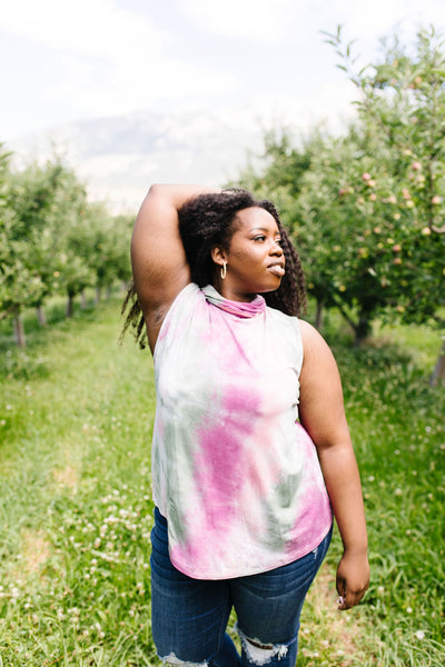 Overprotective Cowl Neck Top In Pink