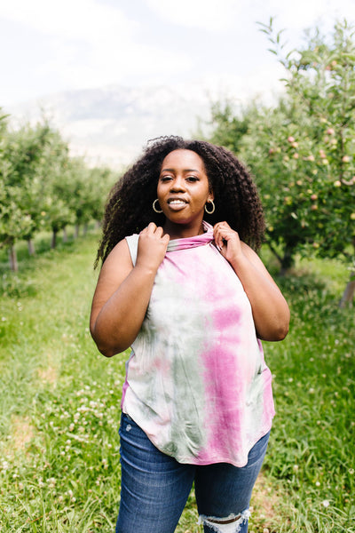 Overprotective Cowl Neck Top In Pink