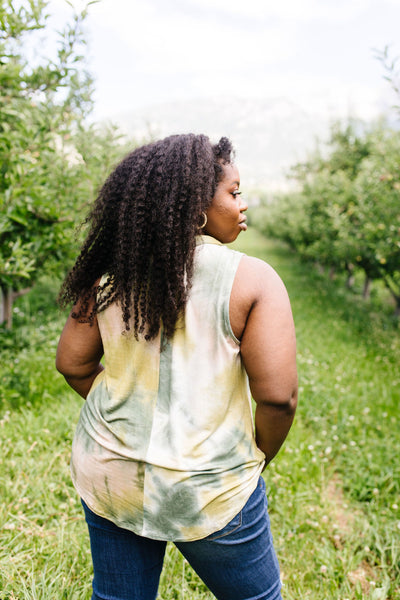 Overprotective Cowl Neck Top In Sage