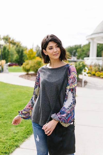 Paisley Patchwork Sleeve Top