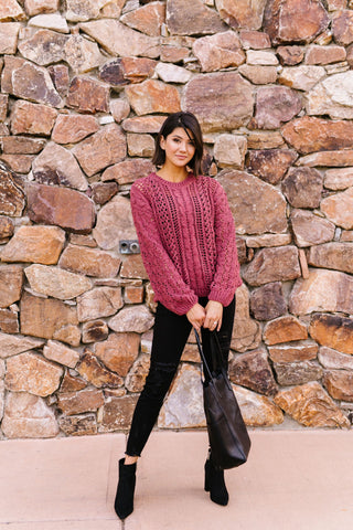 Paprika Open Knit Chenille Sweater