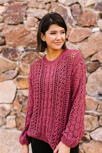 Paprika Open Knit Chenille Sweater