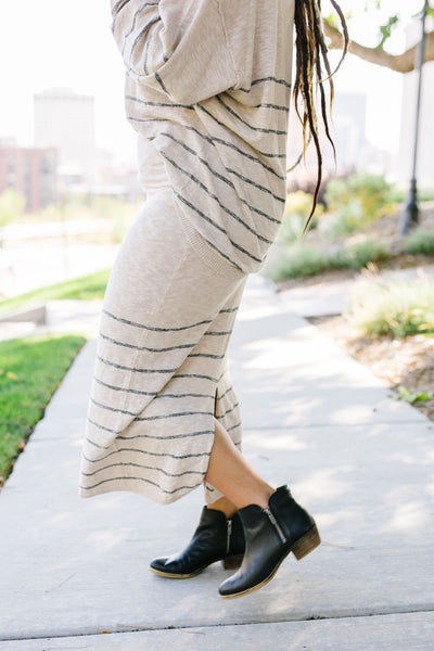 Part Time Striped Sweater Skirt