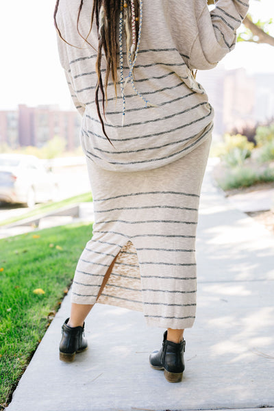 Part Time Striped Sweater Skirt