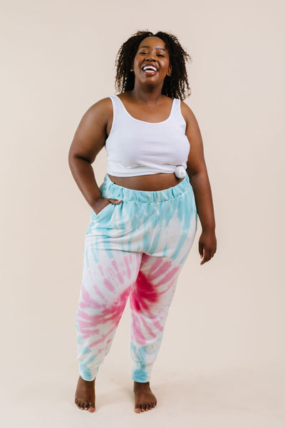 Pink Sunburst Tie Dye Joggers