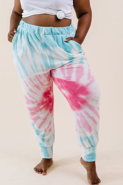 Pink Sunburst Tie Dye Joggers