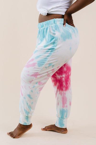 Pink Sunburst Tie Dye Joggers