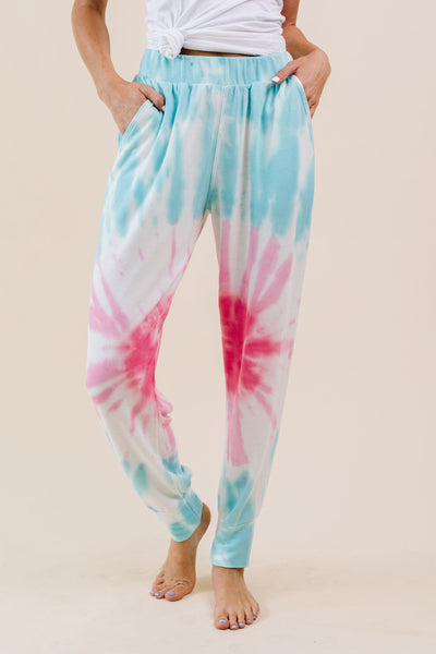 Pink Sunburst Tie Dye Joggers