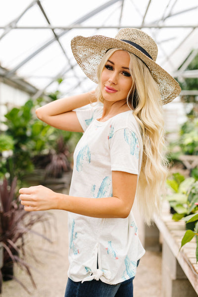 Prickly Business Top In Ivory