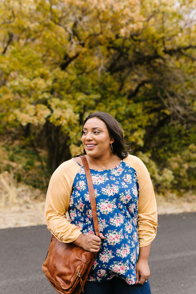 Raglan Floral Long Sleeved Top