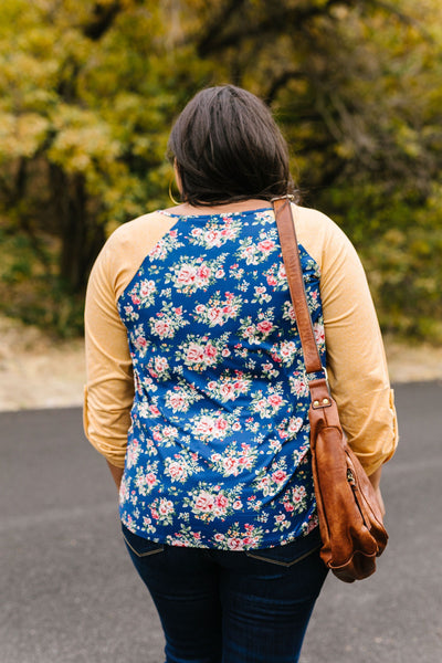 Raglan Floral Long Sleeved Top