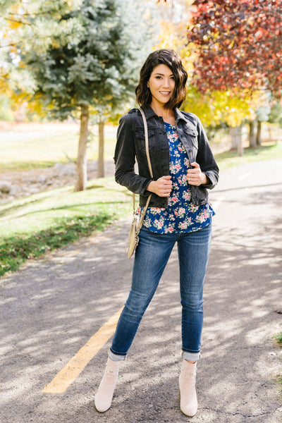 Raglan Floral Long Sleeved Top