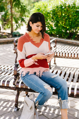 Rags To Riches Color Block Sweater