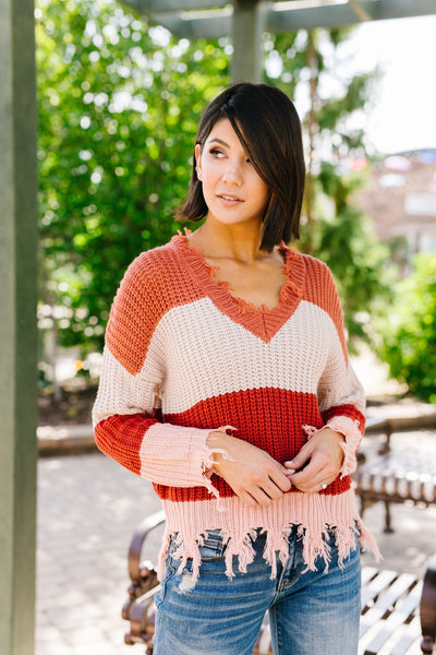 Rags To Riches Color Block Sweater