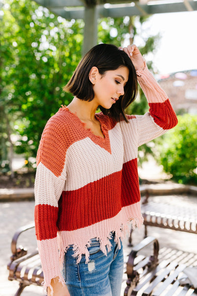 Rags To Riches Color Block Sweater