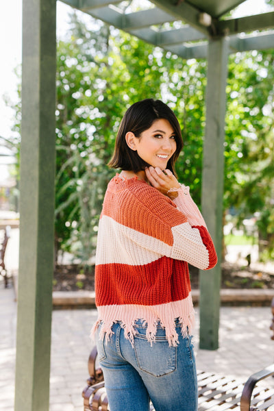 Rags To Riches Color Block Sweater