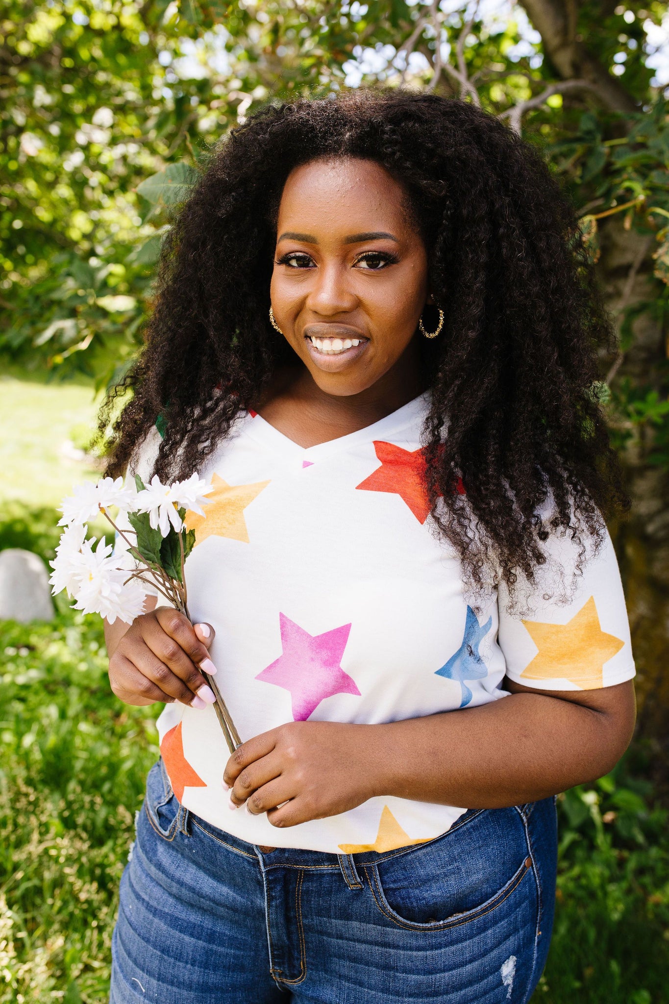 Rainbow Star V-Neck