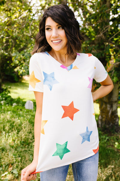 Rainbow Star V-Neck