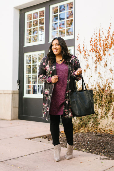 Ribbed Rose Cardigan