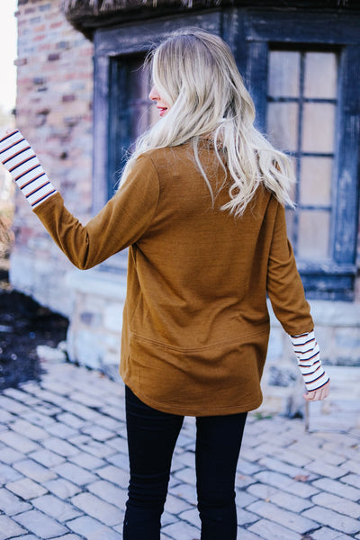 Rustic Comfort Striped Contrast Pullover