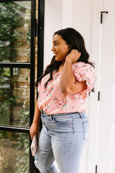 Satin Rose Blouse In Pink