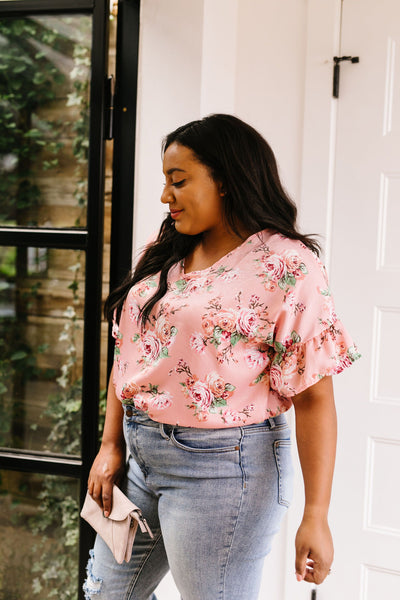 Satin Rose Blouse In Pink