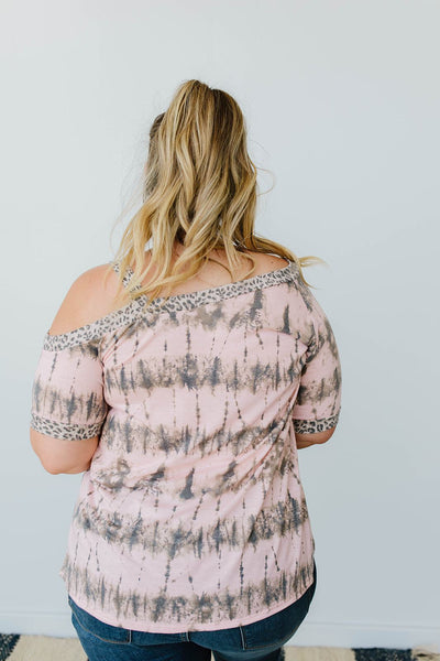 Shania Cold Shoulder Top In Blush