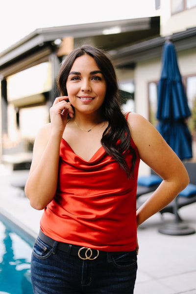 Silky Satin Cami In Cayenne