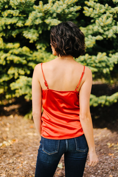 Silky Satin Cami In Cayenne