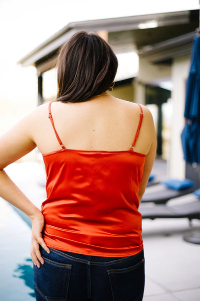 Silky Satin Cami In Cayenne