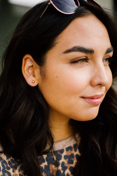 Silver & Gold Druzy Necklace + Stud Earring Set