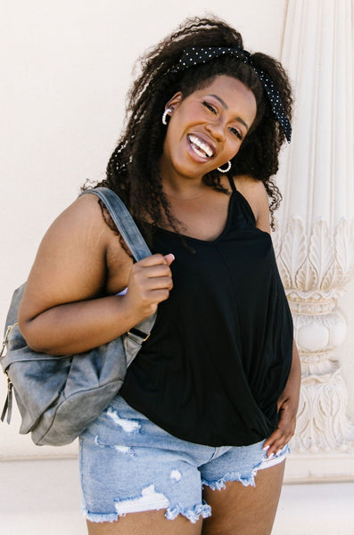 Simply Twisted Tank In Black