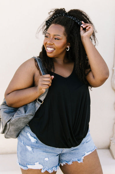 Simply Twisted Tank In Black