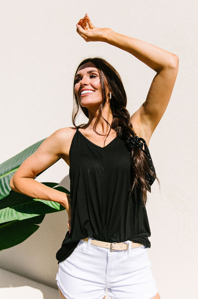 Simply Twisted Tank In Black