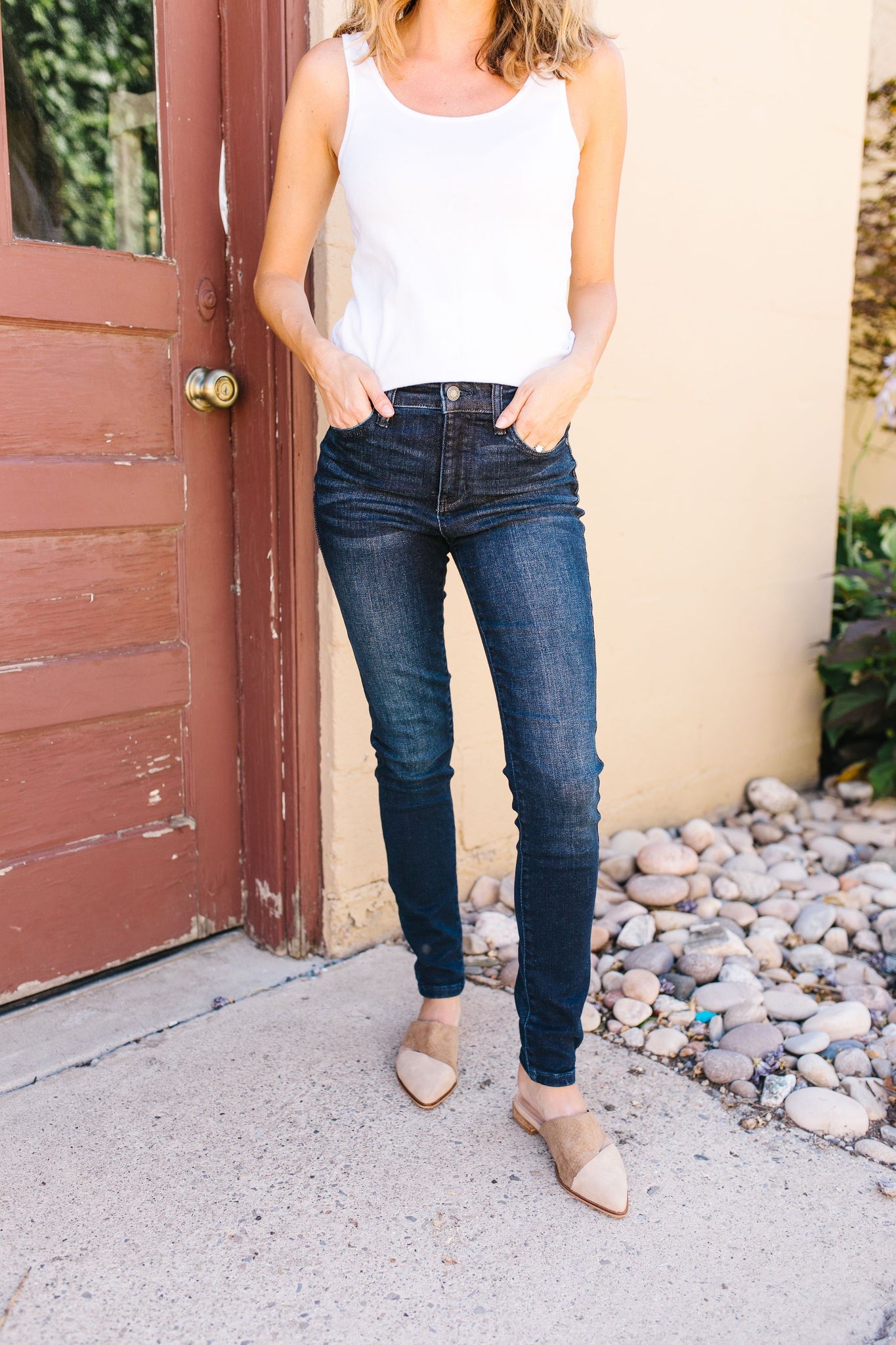 Sleek And Sophisticated Dark Wash Jeans