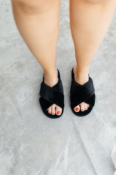 Toasty But Mostly Cozy Black Slippers