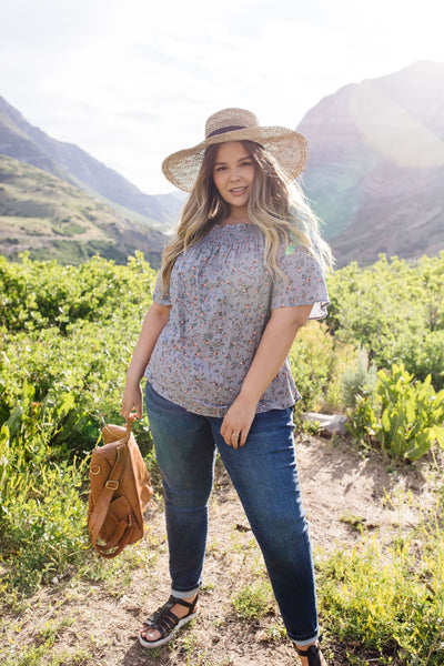 Smocked Antique Floral Blouse