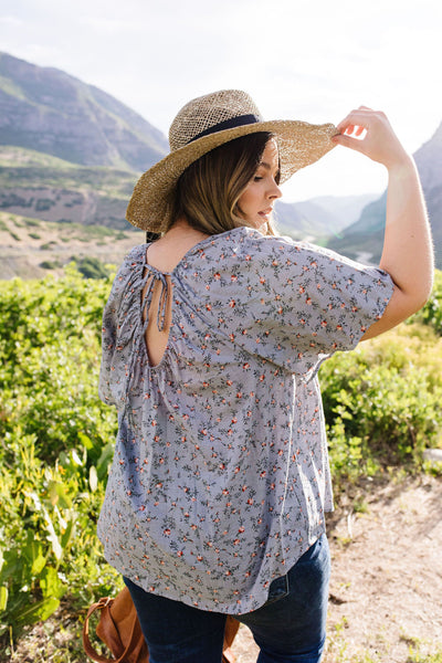 Smocked Antique Floral Blouse