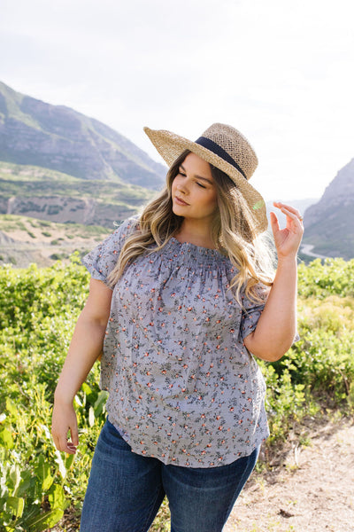 Smocked Antique Floral Blouse