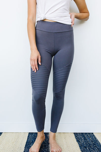 OLD VERSION Soft As Butter Moto Athletic Leggings In Charcoal