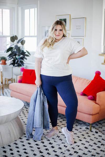 OLD VERSION Soft As Butter Moto Leggings In Navy