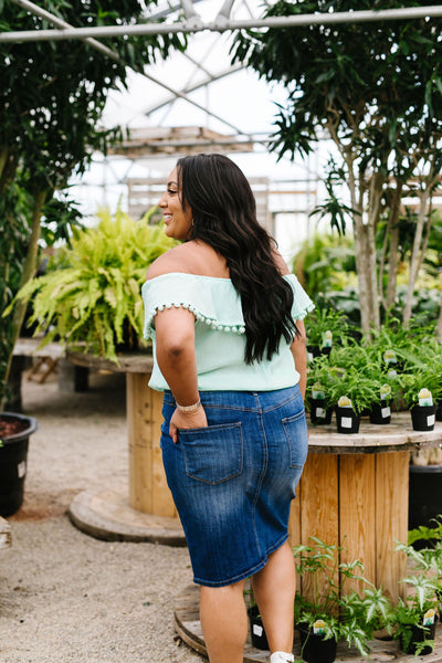 Split The Difference Denim Skirt