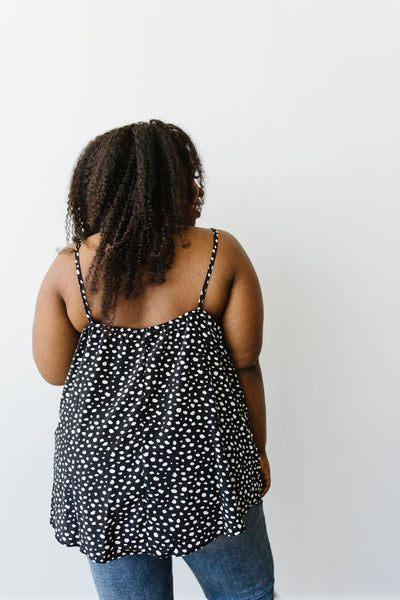 Spotted Contrast Camisole In Black