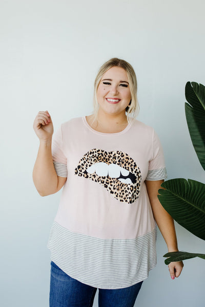 Stripes & Lips Top