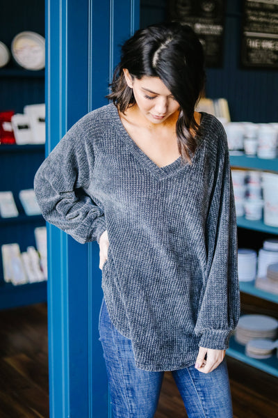 Sumptuously Soft Charcoal Top