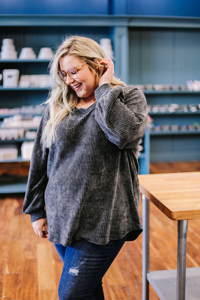 Sumptuously Soft Charcoal Top