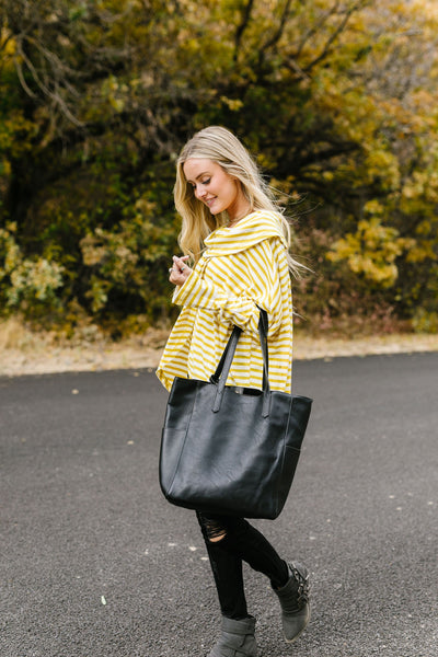 Sunshine Stripes Cowl Neck Top