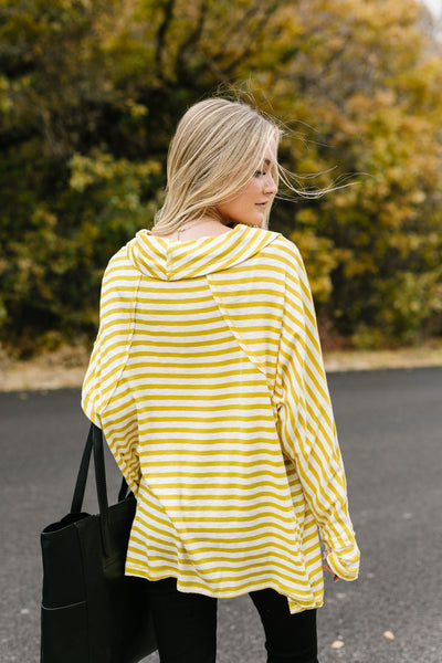 Sunshine Stripes Cowl Neck Top